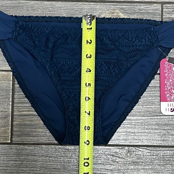NWT Hula Honey Bikini Bottoms Juniors' Medium Blue Crochet Side Tab Swim Bottoms - Picture 7 of 11
